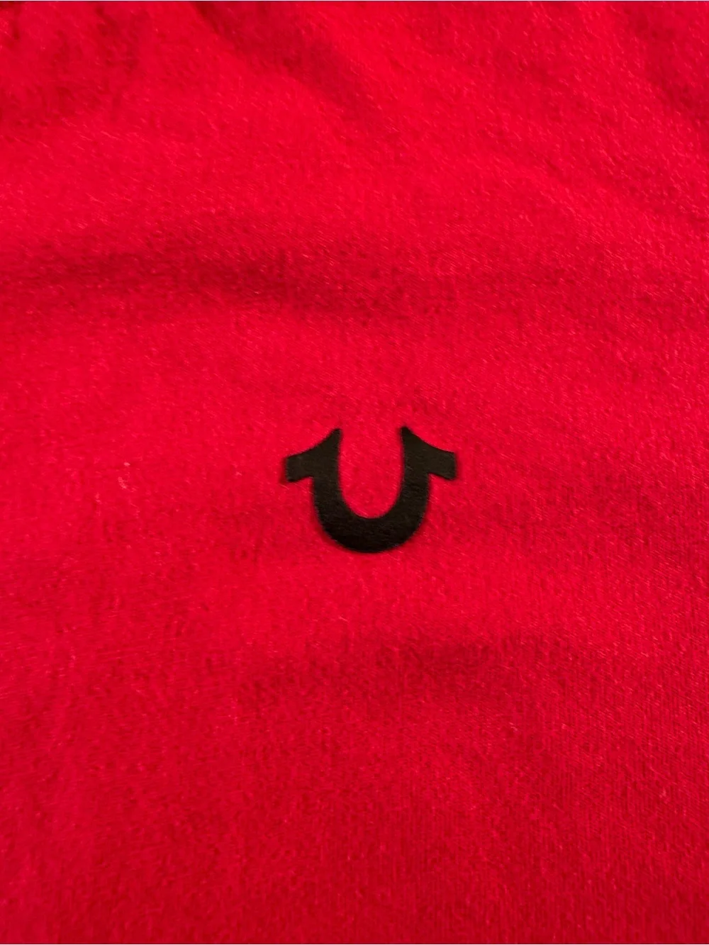 True Religion Men’s Medium Red Graphic T-Shirt Horseshoe Logo Back Print